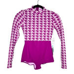 WET Swimwear One Piece Swimsuit Size XS Bonnie‎ Houndstooth Long Sleeve NWT Purple Photo 0