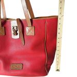 Dooney & Bourke Vintage Large Purse Red Pebbled Leather Tote Bag Adjustable Photo 7