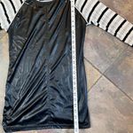 ZARA  Women Faux Leather Top Striped Sleeves/Back Size Medium Photo 5