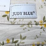 Judy Blue Shorts Womens 1XL White Yellow Floral Print Denim Casual Summer Comfy Photo 4