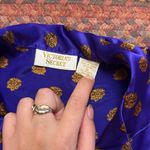 80 VTG VICTORIAS SECRET GOLD LABEL PURPLE BUTTON UP LONG SLEEVE SLEEP SHIRT Photo 4