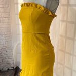Lulus Lulu’s Leeanne Golden Yellow Strapless Ruffled Bodycon Dress size small Photo 6