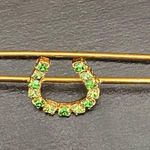 Vintage The Finishing Touch of Kentucky Green Rhinestones Horseshoe Brooch Photo 7