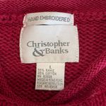 Christopher & Banks  Scottie Dog Sweater Vintage Red Argyle Knit Preppy - Large Photo 2