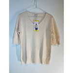 Ella Moss  Women's Elbow Sleeve Shirt/Sweater Lightweight, Size-Small, Cream New Photo 1
