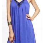EXPRESS  Royal Blue Beaded Chiffon Mini Dress – Size S/P Photo 1