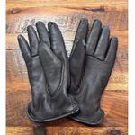 Casual 100 % Deerskin Leather Gloves, Thinsulate Lined, Black, Large Women's Black Photo 1