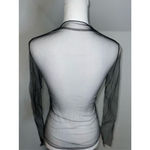 Women’s Mesh Rave Goth Sheer Grunge Punk Top Small/Medium Black Photo 7