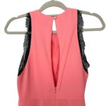 Topshop Pink Sleeveless Romper Keyhole Back Black Lace Trim Sz 6 NWT Boho Chic Photo 8
