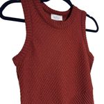 Kaileigh Caroline Knit Fitted Ribbed Sleeveless Midi Dress Textured Red NWOT M Photo 1