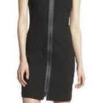 Elie Tahari  Lexington Ponte‎ Leather Trim Sheath Dress Size 10 Photo 0