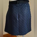 Loft Dark Blue Quilted Metallic Mini Skirt SZ XL Photo 3