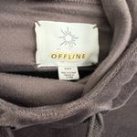 Aerie  Offline Velour Cropped Hoodie | Grey | Medium Photo 7