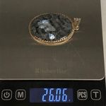 Tahara 925 Sterling Silver Pendant with Stormy Night Feldspar Gemstone RARE Gray Photo 13