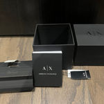 Armani Exchange All Black AX Chronograph Watch with Rhinestone Design and Box Photo 6