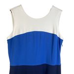 Lands' End ‎ Color Block Sleeveless Dress White Blue Navy Casual Summer Sun Dress Photo 2