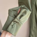 Mango MNG Green Silky Long Sleeve Shirt Wrap Dress, Size 8 Photo 15