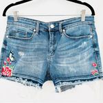 BLANK NYC  Embroidered Denim Hiker Shorts 29 Photo 0