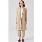 Eileen Fisher Women's Tan Vest Linen Blend Long Vest size XL Lagenlook Artsy Photo 6