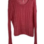 Free People Sz S Sweater Angel Soft Wool Blend Lightweight Knit Bubble Gum Pink Photo 0