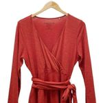 Toad & Co Cue Long Sleeve Wrap Dress Burnt Orange Space Dye Women’s Size Medium Photo 3