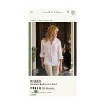 Frank & Eileen  Barry Linen Long Sleeve Shirt Pink Pineapples $258 XS Button Up Photo 4