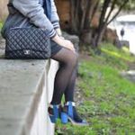 ZARA  Blue Suede Chunky Heels size 36eu‎ (6us) Photo 1