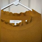 Lark & Ro Mustard Yellow Ruffle Mock Neck Sweater Photo 2