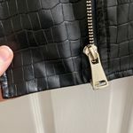 Tiger Mist Black faux Leather Croc Moto Jacket Photo 3