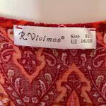 R. Vivimos Red Boho Dress Large Photo 3