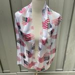 American Flag Silk Like Scarf Red White & Blue 60”x 13” Photo 2