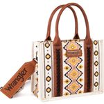 Wrangler Women's Beige and Brown Geometric Aztec Crossbody Top Handle Tote NEW Photo 0