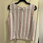 BeachLunchLounge Size Large White and Red Stripe Loose Fit Tank Photo 5