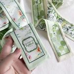 Set of 4 Satin Style Green Selection Elegant Floral Polyester Twillies Photo 1