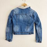 Highway Jeans Blue Denim Jacket with Sherpa Collar size small Photo 1