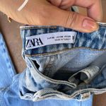 ZARA distressed high waist straight leg blue jeans sz 4 /inseam 34 in Photo 2