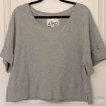Aiko Cuff Sleeve Cropped Boyfriend Sweatshirt Small Gray Photo 0