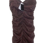 Guess Alejandra Shimmery Shirred Party Dress NWT Size Large L STRETCHY Mini Photo 0