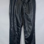 Divided  H&M Faux Leather Pants Women’s Size 6 Black Straight Leg Vegan Trousers Photo 0