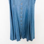 VTG 90s Mainstreet Blues Womens Denim Dress Size 14W Blue Midi Western Americana Photo 2