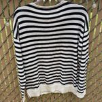 Loft Ann Taylor Cotton Crochet Crew Neck Sun Stripe Sweater Pullover Size Large Photo 6