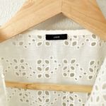 J. CREW | Black Label White Eyelet Fringe Poncho Wrap Kimono Open Front | OS Size undefined Photo 4