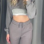 H&M Gray/purple Cropped Sweat Suit Photo 0