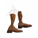 Free People  Trickum Tall Boot in Whiskey Size 7.5US Lace Up Block Heel $298 Photo 4