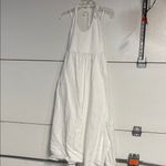 J.Crew  WOMENS HALTER MIXY MIDI LONG DRESS LINEN WHITE MEDIUM CL648 Photo 1