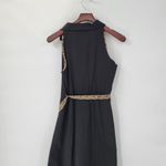 Vintage Clues Collection Womens Dress 10 Black Leopard Belt Button Up 90s Photo 6