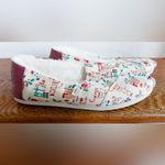 Toms Alpargata Cream Sloth Holiday Print Shoes Size 7 NWT Photo 2