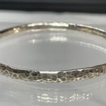 Sterling Silver Dimple Hammered Band Bangle Bracelet Photo 0