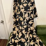 Anthropologie Maison Du Soir Kimono Robe Floral Black Size L/XL Photo 2