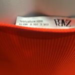 ZARA  orange ruffled sleeve ribbed bodysuit Photo 5